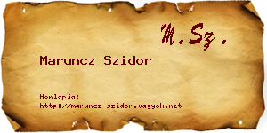 Maruncz Szidor névjegykártya